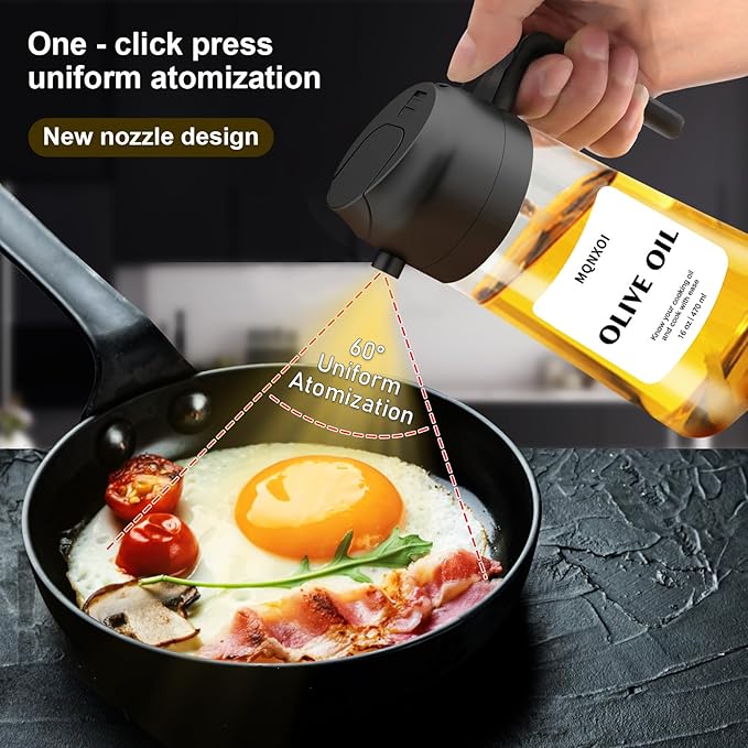 2-in-1 Glass Oil Sprayer & Dispenser, 470ml