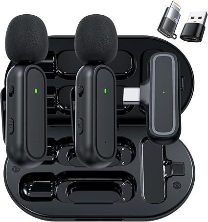 2 Pack Wireless Lavalier Microphone buy with amazon
